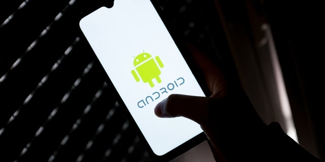 In this photo illustration, an Android logo is displayed on a smartphone screen in Athens, Greece, April 16, 2022. 