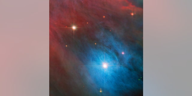 The bright variable star V 372 Orionis takes center stage in this image from the NASA/ESA Hubble Space Telescope.