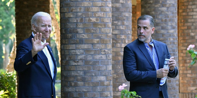 President Biden with his son Hunter Biden after attending Mass on Johns Island, South Carolina, on Aug. 13.