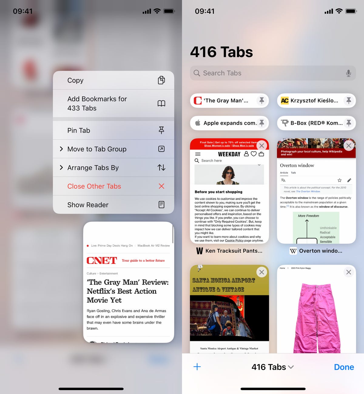 Pinning a tab in Safari