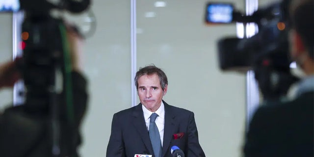 International Atomic Energy Agency Director-General Rafael Mariano Grossi gives a news conference at the Vienna Airport upon returning from Tehran, Iran, in Vienna, Austria, March 5, 2022. 