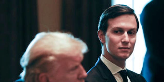 White House Senior Adviser Jared Kushner listens as President Trump speaks during a meeting with Lebanese Prime Minister Saad Hariri in the Cabinet Room of the White House in Washington on July 25, 2017.  