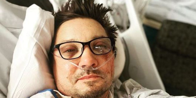 Jeremy Renner shares selfie from hospital bed
