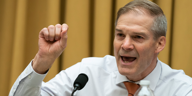 Rep. Jim Jordan, R-Ohio, then ranking member of the House Judiciary Committee chairman speaks during a hearing with Homeland Security Secretary Alejandro Mayorkas, on Capitol Hill, Thursday, April 28, 2022, in Washington.