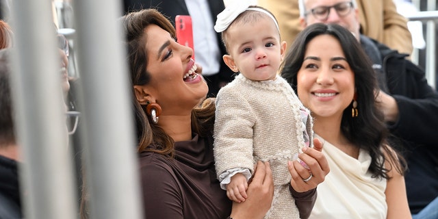 Nick and Priyanka Jonas made their public debut as a family, bringing their 12-month-old daughter Malti Marie to the ceremony.