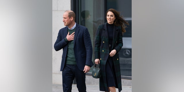 Prince William, Prince of Wales and Catherine, Princess of Wales visit the Royal Liverpool University Hospital in Liverpool, England, on Thursday.