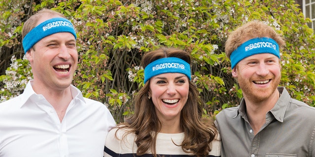 From left: Prince William, Kate Middleton and Prince Harry kick off their Heads Together campaign, which aimed to change the national conversation on mental wellbeing. The campaign took place in 2016.