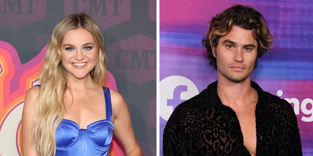 Country music singer Kelsea Ballerini and "Outer Banks" star Chase Stokes sparked romance rumors after they were pictured cuddling at a football game.