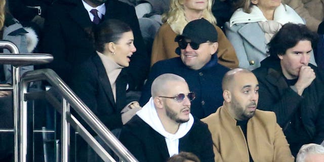 Leonardo DiCaprio and ex-girlfriend Camila Morrone attend a match in 2018 in Paris, France.