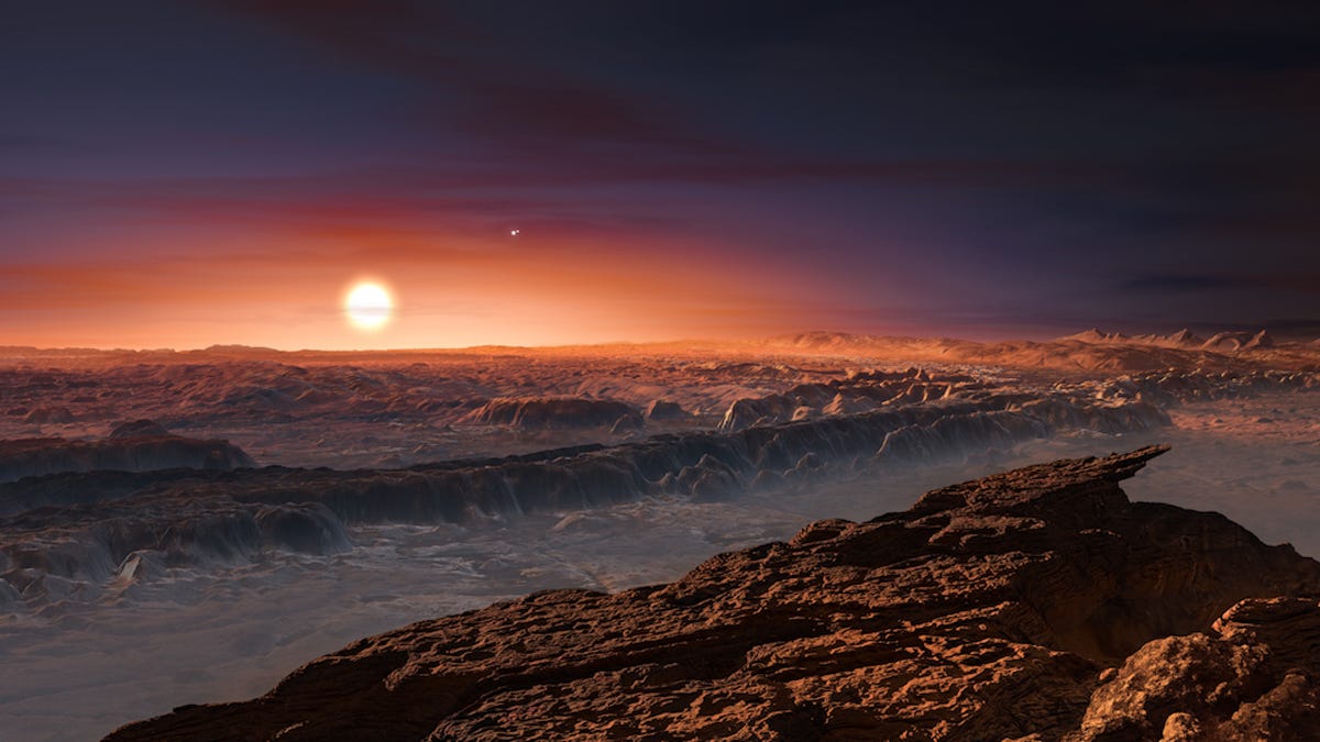 Sun on the horizon of Proxima b