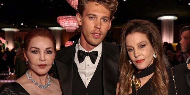 Lisa Marie Presley is seen here at the Golden Globes on Tuesday.