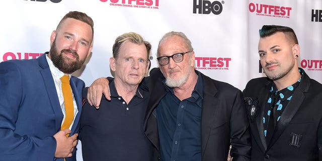 Tyler Jensen, Mark Patton, Robert Englund and Roman Chimienti attend a cast reunion of New Line Cinema's "Nightmare On Elm Street 2: Freddy's Revenge" at TCL Chinese 6 Theatres on July 20, 2019 in Hollywood, California. 