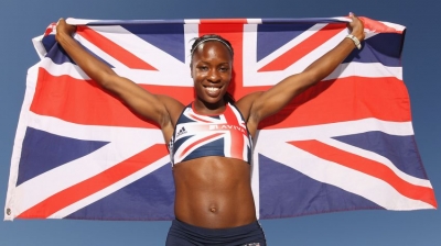 MONTE GORDO, PORTUGAL - JULY 22:  Marilyn Okoro of Great Britain poses for a portrait during the Aviva funded GB & NI Team Preparation Camp on July 22 , 2010 in Monte Gordo, Portugal.  (Photo by Ian Walton/Getty Images for Aviva)