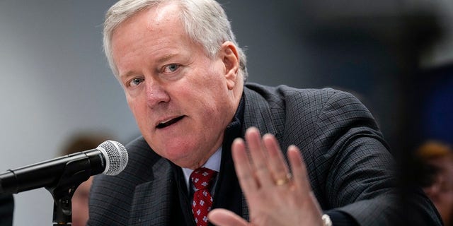 Mark Meadows, chief of staff during the Trump administration, speaks during a forum at FreedowmWorks headquarters on Nov. 14, 2022, in Washington, D.C.