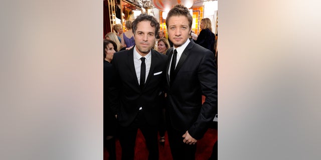 Mark Ruffalo and Jeremy Renner arrive at the TNT/TBS broadcast of the 17th Annual Screen Actors Guild Awards.
