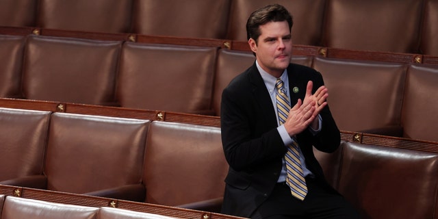 Rep.-elect Matt Gaetz, R-Fla., arrives to the House Chamber during the third day of elections for Speaker of the House at the U.S. Capitol Building on Jan. 5, 2023, in Washington, D.C. 