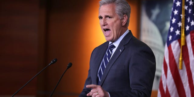 House Minority Leader Kevin McCarthy (R-CA) holds his weekly news conference at the U.S. Capitol. (Chip Somodevilla/Getty Images) 