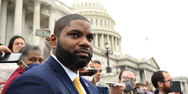 Rep.-elect Byron Donalds, R-Fla., speaks to the media outside the Capitol in Washington, D.C., on Wednesday.