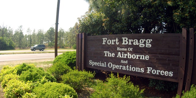 A sign shows Fort Bragg information May 13, 2004 in Fayettville, North Carolina. The 82d Airborne Division was assigned here in 1946, upon its return form Europe. In 1951, XVIII Airborne Corps was reactivated here and Fort Bragg became widely known as the "home of the airborne." Today Fort Bragg and neighboring Pope Air Force Base form one of the largest military complexes in the world.