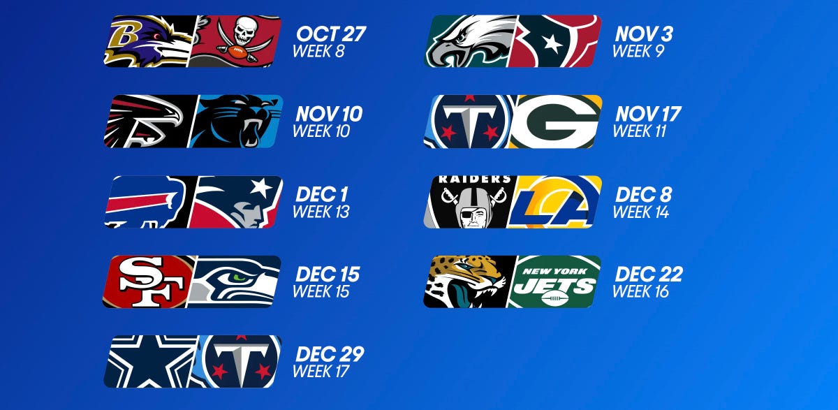 Amazon Thursday Night Football schedule