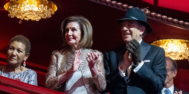 US House Speaker Nancy Pelosi (D-CA) and husband Paul Pelosi attend the 45th Kennedy Center Honors at the John F. Kennedy Center for the Performing Arts in Washington, DC, on December 4, 2022. 
