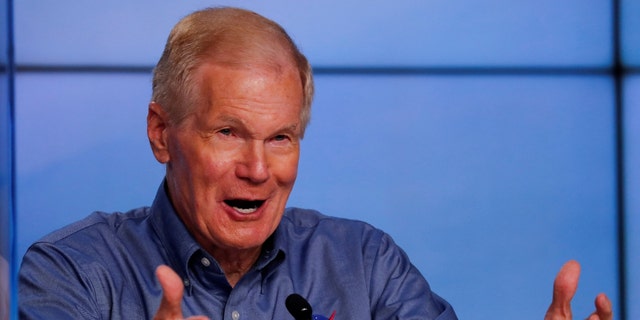 NASA Administrator Bill Nelson speaks prior to the launch of an Atlas V rocket carrying Boeing's CST-100 Starliner capsule to the International Space Station in a do-over test flight at Kennedy Space Center in Cape Canaveral, Florida, on July 29, 2021. 