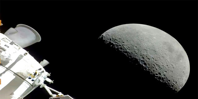 NASA's Orion spacecraft flew past the moon on Monday, Dec. 5, 2022.