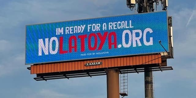 Recall Mayor LaToya Cantrell billboard erected in September 2022 in New Orleans.