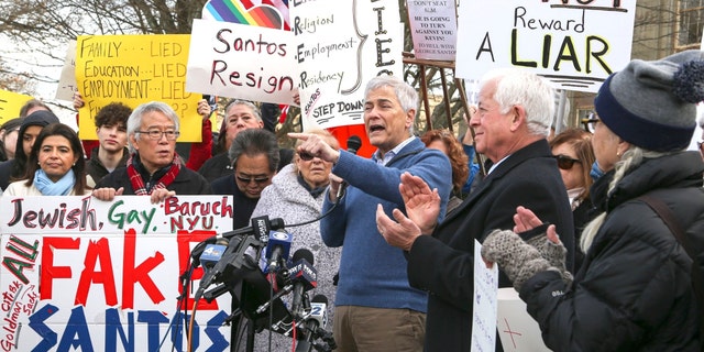 Former Democratic congressional candidate Robert Zimmerman speaks at a rally in Mineola, New York, on Dec. 29, 2022.