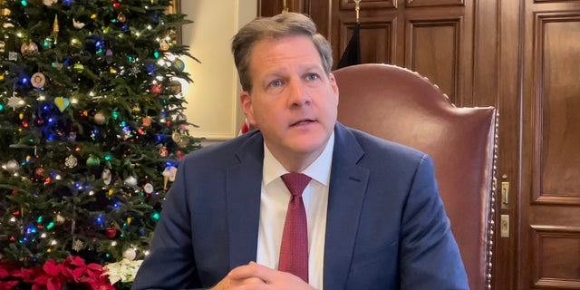 Republican Gov. Chris Sununu of New Hampshire speaks with Fox News at the State House in Concord, N.H., Dec. 7, 2022