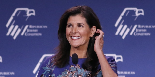 Nikki Haley, former ambassador to the United Nations, during the Republican Jewish Coalition (RJC) Annual Leadership Meeting in Las Vegas, Nevada, US, on Saturday, Nov. 19, 2022. 