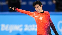 USA's Nathan Chen competes in the men's single skating free skating of the figure skating event during the Beijing 2022 Winter Olympic Games at the Capital Indoor Stadium in Beijing on February 10, 2022. (Photo by WANG Zhao / AFP) (Photo by WANG ZHAO/AFP via Getty Images)