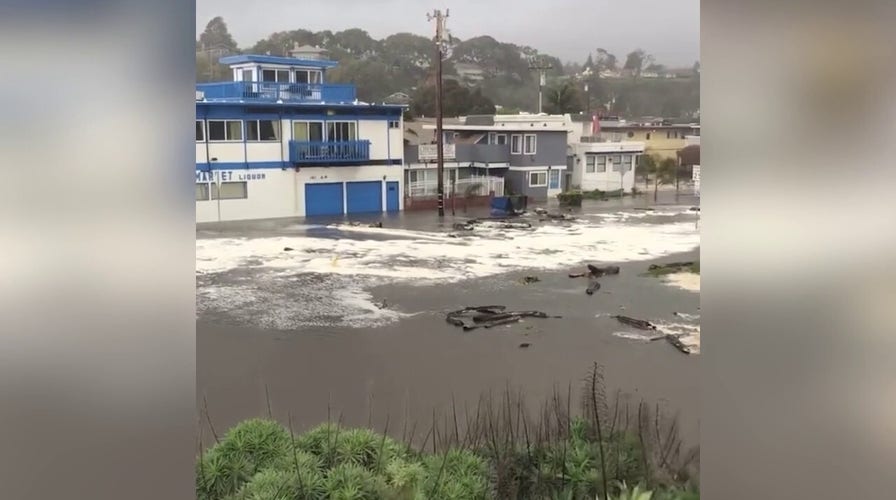 California wharf damaged as storm, high surf batter coastline