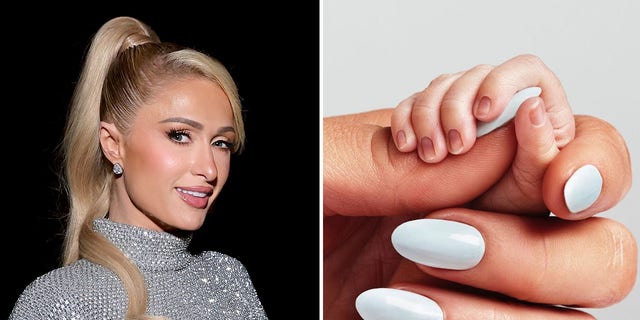 Paris Hilton shared first glimpse of new baby on Instagram.