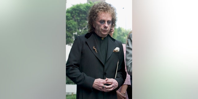 Phil Spector is seen here before he read a prepared statement professing his innocence in Lana Clarkson's death. At the time, he was free on a $1 million dollar bond.