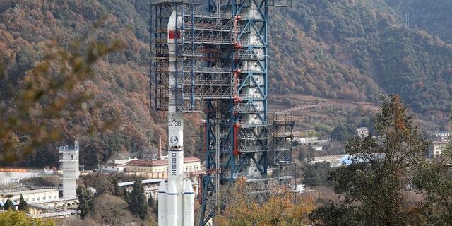 A Long March 3B carrier rocket carrying the Shiyan-10 02 satellite is ready to blast off from the Xichang Satellite Launch Center on Dec. 29, 2022, in Xichang, Liangshan Yi Autonomous Prefecture, Sichuan Province of China. 