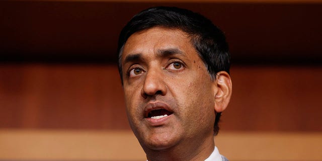 This file image shows Rep. Ro Khanna, D-Calif., speaks during a news conference at the U.S. Capitol on October 12, 2022, in Washington, DC. 