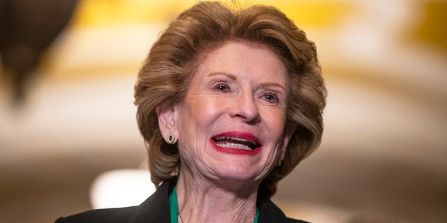 WASHINGTON, DC - DECEMBER 13: Sen. Debbie Stabenow (D-MI) speaks to the media during the weekly Senate Democrat Leadership press conference at the US Capitol on December 13, 2022 in Washington, DC. (Photo by Nathan Howard/Getty Images)
