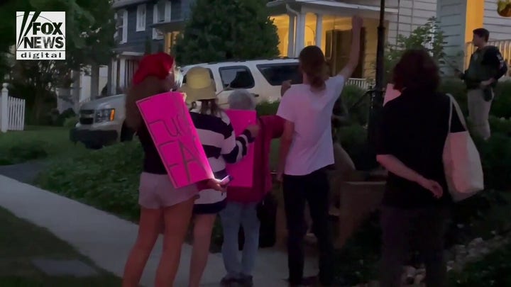 Protestors previously marched outside of Justice Brett Kavanaugh's home following SCOTUS decision 