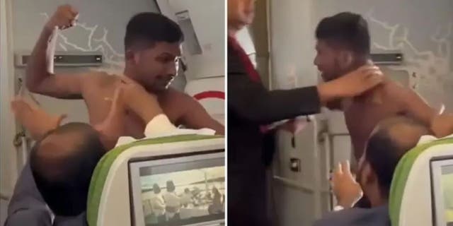 Two passengers brawl on a Bangladeshi Boeing 777.