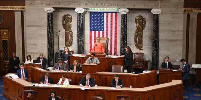 House Clerk Cheryl Johnson presides as voting continues for new speaker at the US Capitol in Washington, DC, on January 5, 2023. 