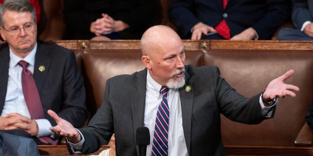 Jan 3, 2023: Rep. Chip Roy, R-Texas, nominates Rep. Jim Jordan to be Speaker of the House before the third round of voting in the House chamber.