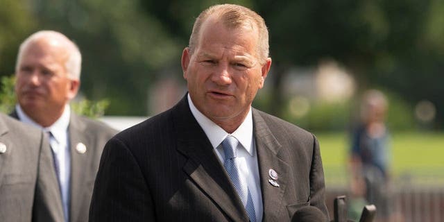 Rep. Troy Nehls (R-TX) speaks during a press conference at the Capitol Triangle on July 21, 2022 in Washington, DC.