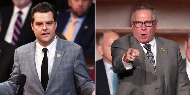 GOP House Reps. Matt Gaetz of Florida and Mike Bost of Illinois.