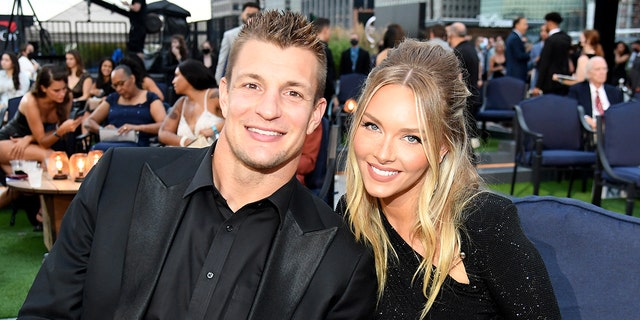 Rob Gronkowski and Camille Kostek attend the 2021 ESPY Awards at Rooftop At Pier 17 July 10, 2021, in New York City. 