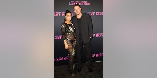 Salma Hayek posed for several photos with her "Magic Mike’s Last Dance" cast members, including leading man Channing Tatum.