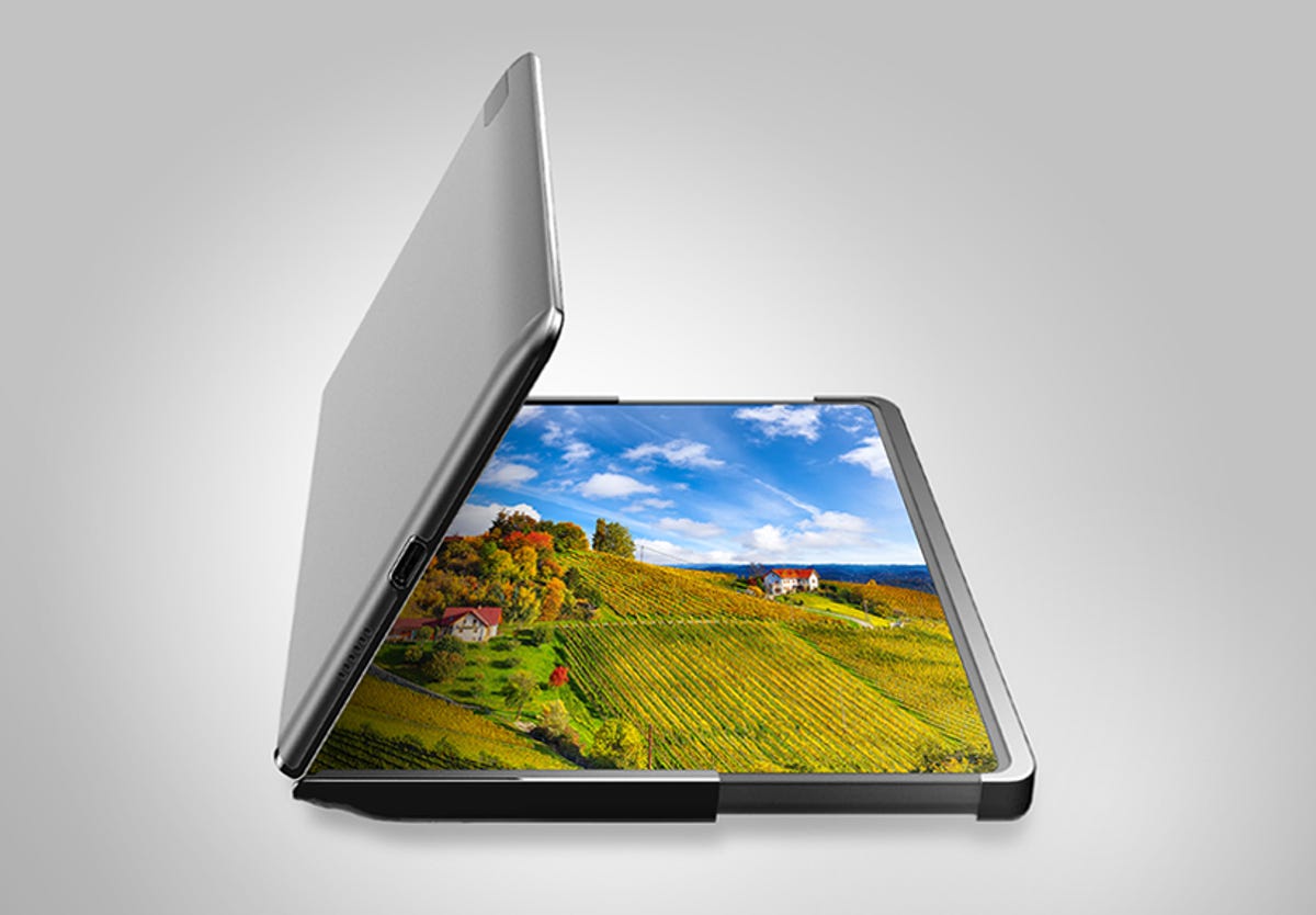 Samsung's Flex Hybrid concept folded on one side