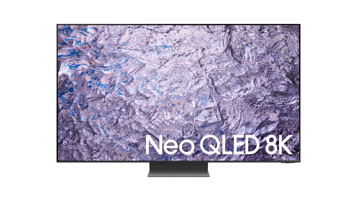Samsung's 2023 Neo QLED TV seen from the front.