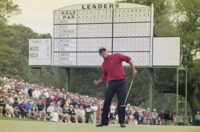 Woods made history at the 1997 Masters, blowing away the field by 12 strokes to win his first major. At the time, it was also a record-low Masters score of 18 under par.