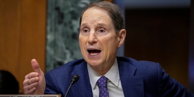 Committee chairman Sen. Ron Wyden (D-OR) questions U.S. Surgeon General Dr. Vivek Murthy during a Senate Finance Committee hearing about youth mental health on Capitol Hill on February 8, 2022 in Washington, DC. 